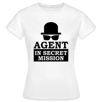 Agent in Secret Mission - Frauen T-Shirt - Weiß - Vorne - AI Model Female 172 dark (172cm)