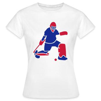 gardien de hockey sur gazon - T-shirt Femme - blanc - Devant - AI Model Female 172 dark (172cm)