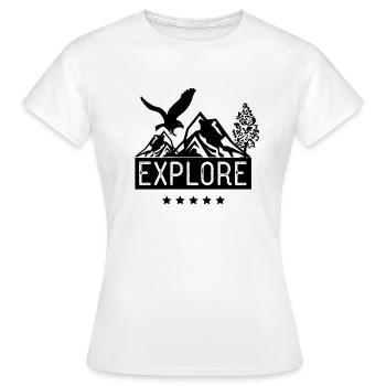 explorer - T-shirt Femme - blanc - Devant - AI Model Female 172 dark (172cm)