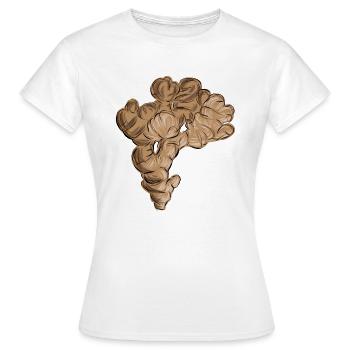 Ingwer, Gemüse, Essen, Kochen, Ingwer-Wurzel - Frauen T-Shirt - Weiß - Vorne - AI Model Female 172 dark (172cm)