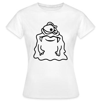 glaire glibber dégoûtant visage visqueux mons tête - T-shirt Femme - blanc - Devant - AI Model Female 172 dark (172cm)