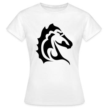 Stammes-Pferdekopf 1 - Frauen T-Shirt - Weiß - Vorne - AI Model Female 172 dark (172cm)