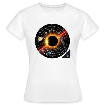 Planets Record - Women's T-Shirt - white - Front - AI Model Female 172 dark (172cm)