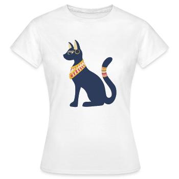 Déesse Bastet - Chat d'Egypte - T-shirt Femme - blanc - Devant - AI Model Female 172 dark (172cm)