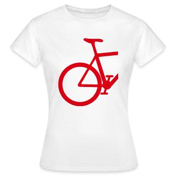 Vélo de route arrière - T-shirt Femme - blanc - Devant - AI Model Female 172 dark (172cm)