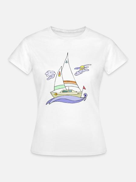 Segelboot - Frauen T-Shirt - Weiß