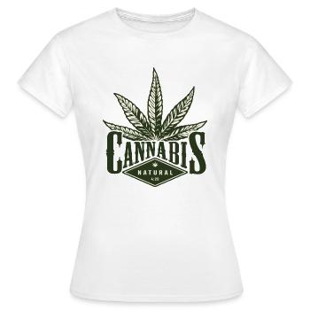 Cannabis Logo Natural 420 - Frauen T-Shirt - Weiß - Vorne - AI Model Female 172 dark (172cm)