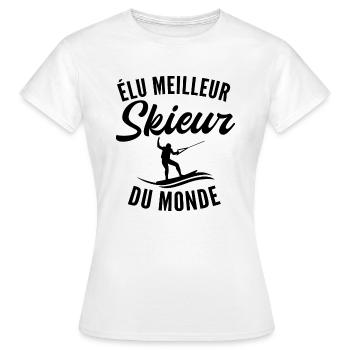 elu meilleur skieur du monde - T-shirt Femme - blanc - Devant - AI Model Female 172 dark (172cm)