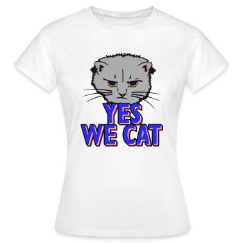 Oui nous chat - oui nous pouvons - T-shirt Femme - blanc - Devant - AI Model Female 172 dark (172cm)