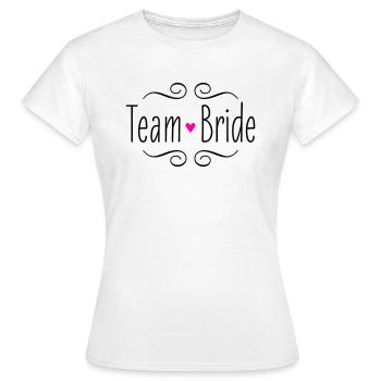 Team Bride Braut rosa Herz Hochzeit Heirat Party - Frauen T-Shirt - Weiß - Vorne - AI Model Female 172 dark (172cm)