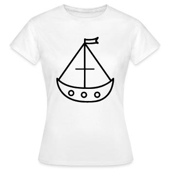 Bateau pirate - T-shirt Femme - blanc - Devant - AI Model Female 172 dark (172cm)