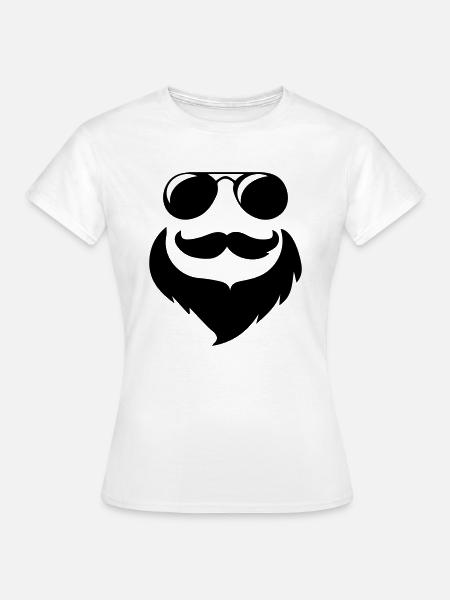 sonnenbrille moustache - Frauen T-Shirt - Weiß