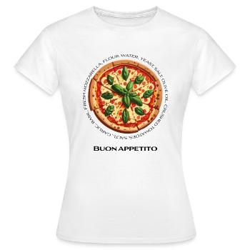 Recette de pizza margherita - T-shirt Femme - blanc - Devant - AI Model Female 172 dark (172cm)