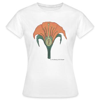 The anatomy of the flower - Women's T-Shirt - white - Front - AI Model Female 172 dark (172cm)