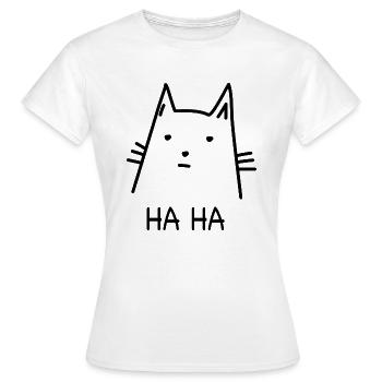 Chat Haha Cadeau d’ami chat - T-shirt Femme - blanc - Devant - AI Model Female 172 dark (172cm)