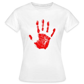 Empreinte de main, identité peinte, doigts et paume - T-shirt Femme - blanc - Devant - AI Model Female 172 dark (172cm)