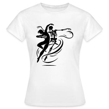 Tanz mit dem Tod - Frauen T-Shirt - Weiß - Vorne - AI Model Female 172 dark (172cm)