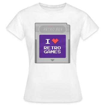 Retro Boy - I love retrogames - Women's T-Shirt - white - Front - AI Model Female 172 dark (172cm)