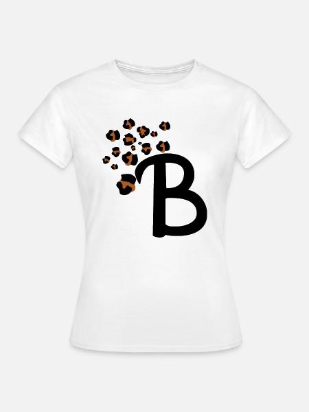 Buchstabe b Leopardenmuster - Frauen T-Shirt - Weiß