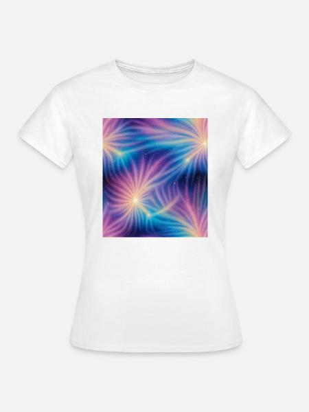 Bunte kosmische Explosionen - Frauen T-Shirt - Weiß