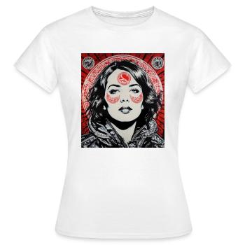 Street-Art-Porträt - Frauen T-Shirt - Weiß - Vorne - AI Model Female 172 dark (172cm)