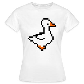 pixel ente - Frauen T-Shirt - Weiß - Vorne - AI Model Female 172 dark (172cm)