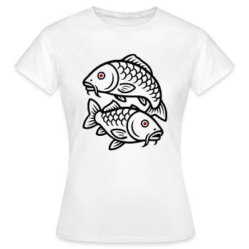 Icône de poisson carpe - T-shirt Femme - blanc - Devant - AI Model Female 172 dark (172cm)