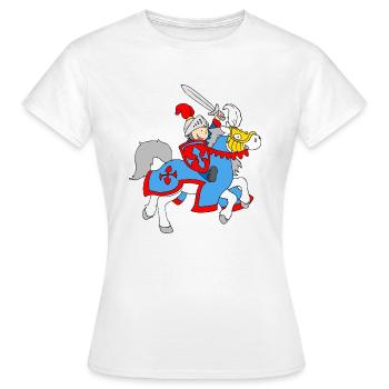 Boy Knight on a Horse - T-shirt Femme - blanc - Devant - AI Model Female 172 dark (172cm)