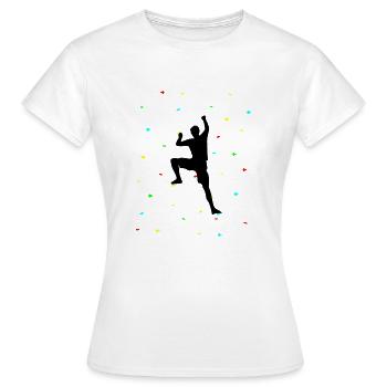 Mur d'escalade coloré escalade rocher - T-shirt Femme - blanc - Devant - AI Model Female 172 dark (172cm)