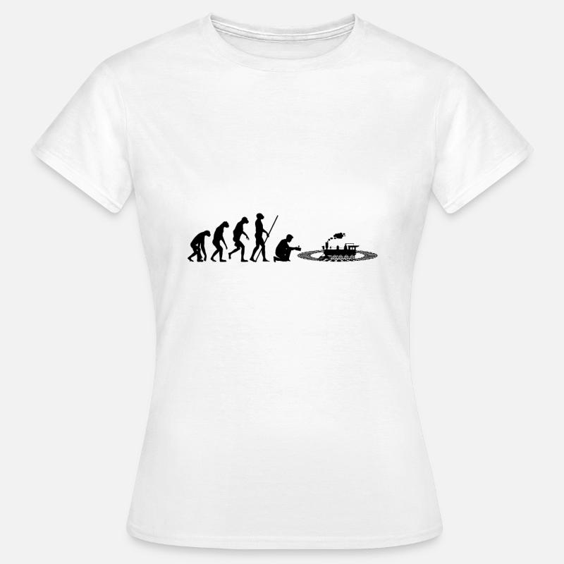 Évolution du train miniature - T-shirt Femme - blanc