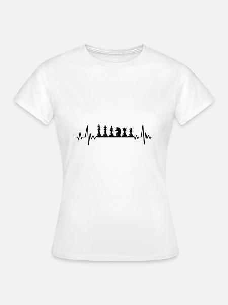 Schach Herzschlag - Frauen T-Shirt - Weiß