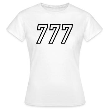 777 - Women's T-Shirt - white - Front - AI Model Female 172 dark (172cm)