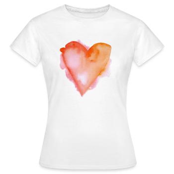 Heart, heart symbol, heart sign, hearts, hearts - Women's T-Shirt - white - Front - AI Model Female 172 dark (172cm)