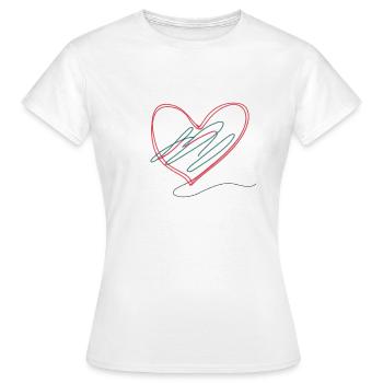 Heart, heart symbol, heart sign, hearts, hearts - Women's T-Shirt - white - Front - AI Model Female 172 dark (172cm)