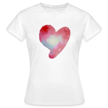 Heart, heart symbol, heart sign, hearts, hearts - Women's T-Shirt - white - Front - AI Model Female 172 dark (172cm)