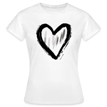 Heart, heart symbol, heart sign, hearts, hearts - Women's T-Shirt - white - Front - AI Model Female 172 dark (172cm)