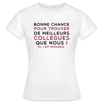 meilleur collègues - T-shirt Femme - blanc - Devant - AI Model Female 172 dark (172cm)