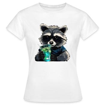 Waschbär Limo - Frauen T-Shirt - Weiß - Vorne - AI Model Female 172 dark (172cm)