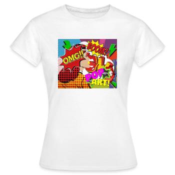 Pop Art - Frauen T-Shirt - Weiß - Vorne - AI Model Female 172 dark (172cm)
