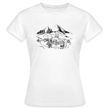 Watzmann Silhouette – Berchtesgaden minimalistisch - Frauen T-Shirt - Weiß - Vorne - AI Model Female 172 dark (172cm)