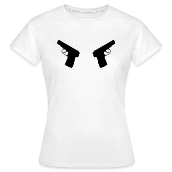 Pistolen - Frauen T-Shirt - Weiß - Vorne - AI Model Female 172 dark (172cm)