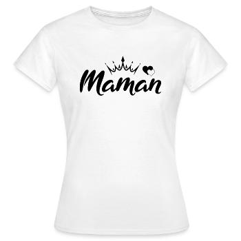 Maman - T-shirt Femme - blanc - Devant - AI Model Female 172 dark (172cm)