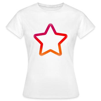 Farbiger Stern - Frauen T-Shirt - Weiß - Vorne - AI Model Female 172 dark (172cm)