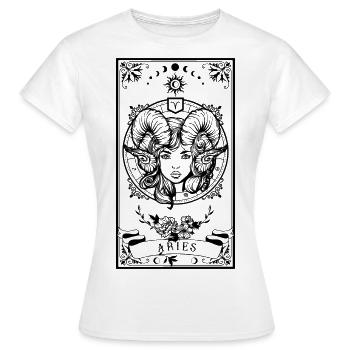 Aries Zodiac Tarot card - T-shirt Femme - blanc - Devant - AI Model Female 172 dark (172cm)