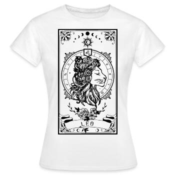Leo Sternzeichen Tarotkarte - Frauen T-Shirt - Weiß - Vorne - AI Model Female 172 dark (172cm)