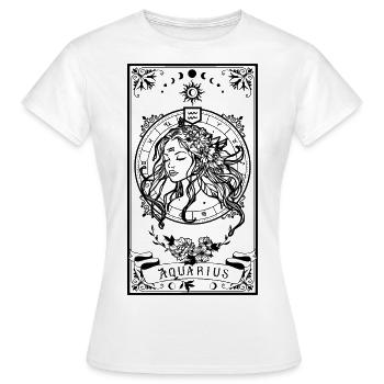 Wassermann Sternzeichen Tarotkarte - Frauen T-Shirt - Weiß - Vorne - AI Model Female 172 dark (172cm)