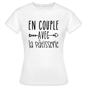 Paare mit Gebäck, Liebhaber von Gebäck - Frauen T-Shirt - Weiß - Vorne - AI Model Female 172 dark (172cm)