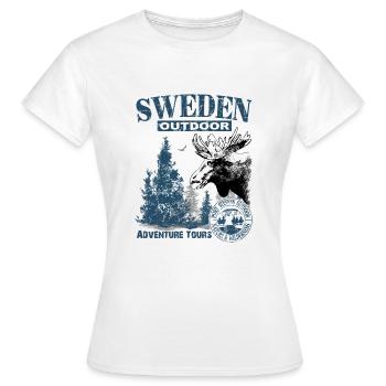 Schweden - Sweden - Sverige - Elch - Moose - Frauen T-Shirt - Weiß - Vorne - AI Model Female 172 dark (172cm)