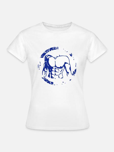 Puffer Kreis Bodybuilding Muskelmann - Frauen T-Shirt - Weiß