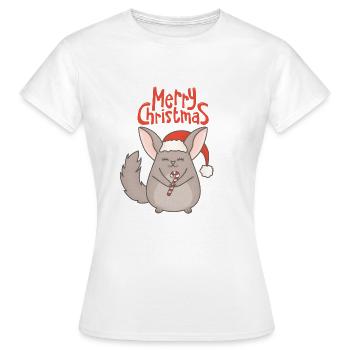 Chinchilla "Merry Christmas" - Women's T-Shirt - white - Front - AI Model Female 172 dark (172cm)